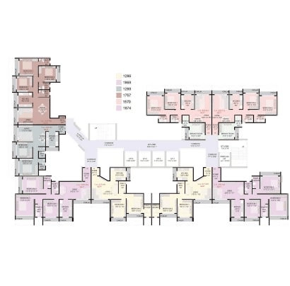 Sample 2 BHK apartment floor plan at Provident Sunworth City